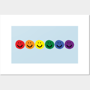 Pride Rainbow Smiley Faces Posters and Art
